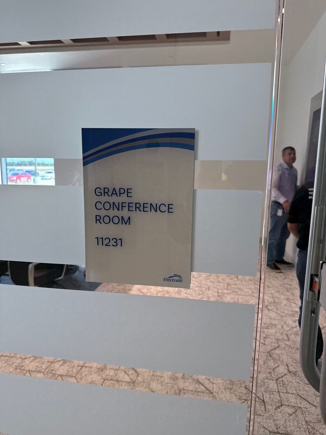Custom conference room identification sign for Electrolit headquarters