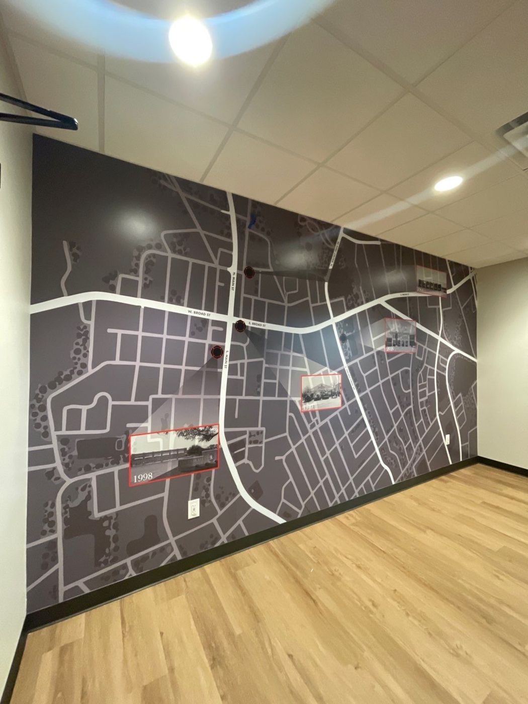 Custom printed history map wall mural