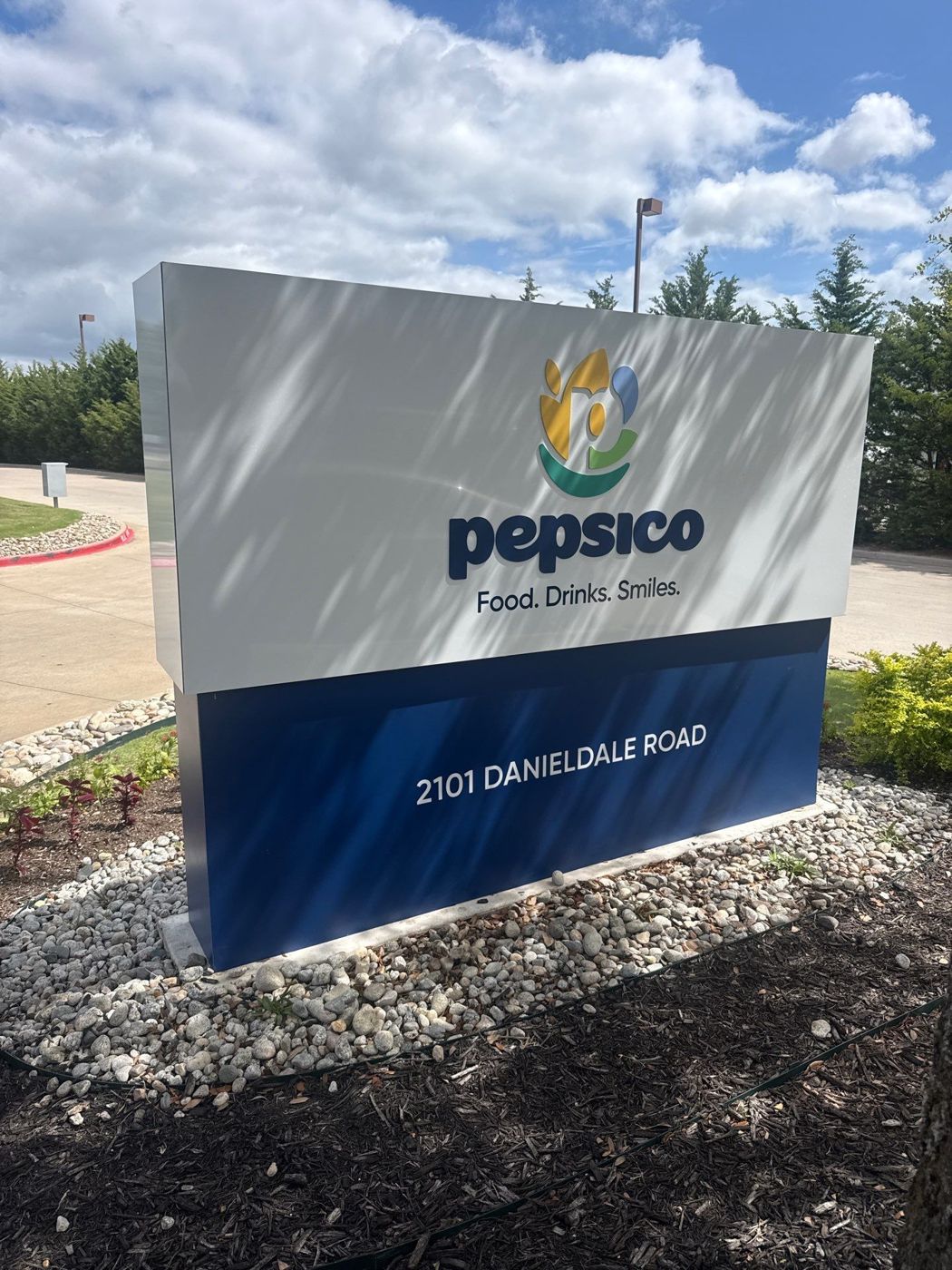 PepsiCo monument sign designed, fabricated, and installed by Brown Graphics